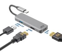 ACT Adaptateur multiport USB-C 4K pour 2 écrans HDMI, port de données USB-A AC7013