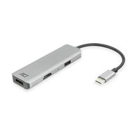ACT Adaptateur USB C HDMI avec boîtier en Aluminium, 4k @ 30Hz Dual HDMI, Port USB 3.0 5 Gbps, pour connecter 2 moniteurs supplémentaires - AC7013
