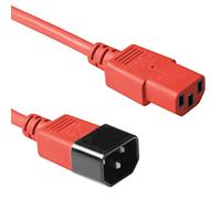 ACT Ak5105 Câble d'alimentation IEC mâle vers Femelle 3 Broches C13 vers C14 Rouge 1,2 m
