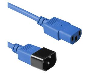 ACT AK5111 Rallonge de câble C13 Femelle vers fiche C14 3 m Bleu | Pour chargeur d'ordinateur portable