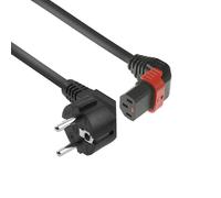 ACT AK5266 - Câble d'alimentation IEC Lock+ - 3 m - Prise C13 (coudée vers le haut) vers fiche CEE 7/7 - Pour PDU, serveur, équipement réseau