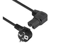 ACT AK5349 - Câble d'alimentation CEE7/7 vers C15 coudé à droite - Câble d'alimentation CEE 7/7 de 1 m - Câble d'alimentation vers prise C15 pour appareil chaud
