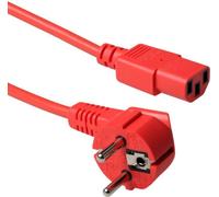 ACT AK5403 Câble d'alimentation Rouge 5 m CEE7/7 Coupleur C13 (AK5403)