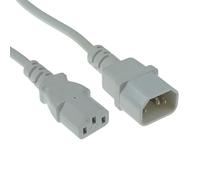 ACT Ak5422 Câble d'alimentation IEC mâle vers Femelle 3 Broches C13 vers C14 Blanc 0,3 m