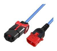 - Rallonge de câble d'alimentation - power IEC 60320 C13 droit/bloquant pour IEC 60320 C14 droit/bloquant - 250 V - 10 A - 1.5 m - bleu, RAL 5015