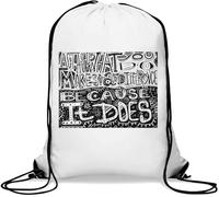 Act As If What You Do Make A Diffenace Because It Does Gym Sack Sac de sport décontracté avec cordon de serrage Blanc