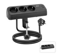 ACT Bloc multiprise de Bureau avec 3 Prises de Type F, 30 W Power Delivery, connecteurs USB de Type C/A, Longueur du câble 1,5 m AC2480