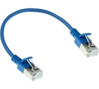 ACT Blue 0.15 meter LSZH U/FTP CAT6A datacenter slimline patch cable snagless with RJ45 connectors (DC7630)