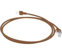 ACT Brown 1 mètre LSZH U/FTP CAT6A datacenter slimline patch cable snagless with RJ45 connectors (DC7201)