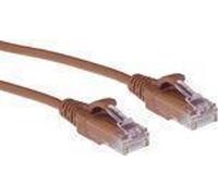 ACT Brown 1 mètre LSZH U/UTP CAT6 datacenter slimline patch cable snagless with RJ45 connectors (DC9201)