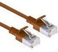 ACT Brown 10 meter LSZH U/FTP CAT6A datacenter slimline patch cable snagless with RJ45 connectors (DC7210)