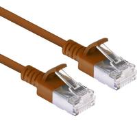 ACT Brown 7 meter LSZH U/FTP CAT6A datacenter slimline patch cable snagless with RJ45 connectors (DC7207)