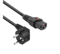ACT C13 Câble d’Alimentation CEI Lock, Câble IEC 2 mètres, Prise C13 Selon Prise CEE 7/7, pour PDU, serveurs, périphériques réseau - AK5040