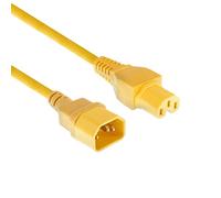 ACT C14 Câble d'alimentation ACT C14 mâle à C15 Femelle, 1.2m, Cordon d'extension, Jaune - AK5307