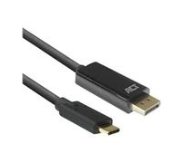 ACT AC7325 câble vidéo et adaptateur 2 m USB Type-C DisplayPort Noir