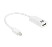 A.C.T. Adaptateur AC7525 Mini DisplayPort mâle vers HDMI-A femelle 15 cm Blanc 1080p60
