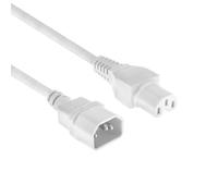 ACT Câble Chauffant 1,5 m C14 mâle vers C15 Femelle, rallonge de câble d'alimentation - AK5388 Blanc