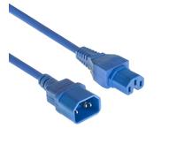 ACT Câble Chauffant 2,5 m C14 mâle vers C15 Femelle, rallonge de câble d'alimentation - AK5393 Bleu