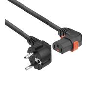 ACT Câble d'alimentation C13 IEC Lock+ - 3 m - Prise C13 (coudé à Droite) vers fiche CEE 7/7 - pour PDU, Serveur, équipement réseau - AK5263