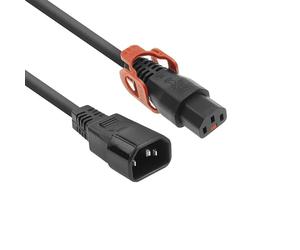 ACT Câble d'alimentation C13 IEC Lock+ - C14-0,5 m - Prise C13 vers fiche C14 - pour PDU, Serveur, équipement réseau - AK5153