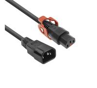 ACT Câble d'alimentation C13 IEC Lock+ - C14 - Câble d'alimentation à Froid 3 mètres, C13 Femelle vers C14 mâle, pour PDU, serveurs, appareils réseau - AK5158