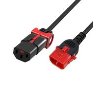 ACT Câble d'alimentation C13 IEC Lock+ vers C14 IEC Dual Lock - 1 m - C13 Femelle vers 14 fiches - pour PDU, Serveur, équipement réseau, Noir - AK5502