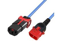 ACT Câble d'alimentation C13 IEC Lock+ vers C14 IEC Dual Lock - Rallonge pour appareils froids - 3 m - Prise C13 Femelle vers 14 fiches - pour PDU, Serveur, équipement réseau, Bleu - AK5520