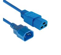 ACT Câble d'alimentation C14 - C21, C21 Femelle vers fiche C14, câble d'extension IEC 60320, câble d'alimentation 3 m, Bleu, pour Serveur PDU, Alimentation UPS - AK5384