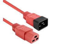 ACT Câble d'alimentation C20 - C21, C21 Femelle vers fiche C20, câble d'alimentation IEC 60320 de 1 m, Rouge, pour Serveur PDU, Alimentation UPS - AK5360