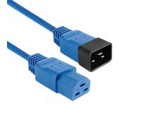 ACT Câble d'alimentation C20 - C21, C21 Femelle vers fiche C20, câble d'alimentation IEC 60320 de 2 m Bleu, pour Serveur PDU, Alimentation UPS - AK5367