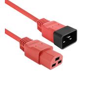 ACT Câble d'alimentation C20 - C21 - Prise C21 Femelle vers fiche C20 - Câble d'extension IEC 60320-1,5 m - Rouge - pour Serveur PDU - Alimentation UPS - AK5361