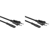 ACT Câble d'alimentation C7-1,49 m - Câble d'alimentation Euro C7 - Type C - Fiche européenne vers Prise C7 - pour Petits appareils PS4/PS5, TV, imprimante - AC3300 (Lot de 2)