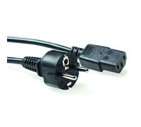 ACT Câble d'alimentation PC 1,5 m, C13, CEE 7/7, Contact de Protection vers C13 3 Broches - AK5014 Noir