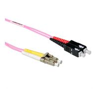 ACT Câble en fibre de verre LC-SC 50/125 OM4 Duplex 1,5 m
