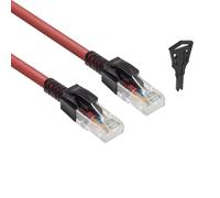 ACT Câble Ethernet CAT6A verrouillable, avec verrou, câble patch Ethernet RJ45 (U/UTP), protection anti-torsion LSZH, rouge, 3 m - FB5503