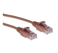ACT Câble réseau Cat6 U/UTP LSZH - Câble LAN fin de 3,8 mm - Câble Ethernet flexible sans crochet avec fiche RJ45 - Pour une utilisation dans les centres de données - Marron - DC9210