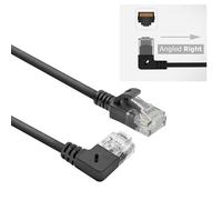 ACT Câble réseau CAT6A coudé à 90° vers la droite, U/UTP LSZH - Câble LAN fin de 3,6 mm - Câble Ethernet flexible avec fiche RJ45 - Pour une utilisation dans les centres de données, 0,5 m, vers la