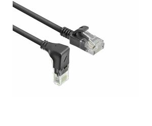 ACT Câble réseau CAT6A coudé à 90° vers le bas - U/UTP LSZH - Câble LAN fin de 3,6 mm - Câble Ethernet flexible avec fiche RJ45 - Pour une utilisation dans les centres de données, 1,5 m, vers le bas