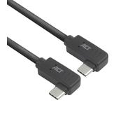 ACT Câble USB C coudé de 2 m, PD 60 W, connecteur USB C coudé, 90 degrés, gauche/droite à gauche/droite, vitesse de données 10 Gbps, câble vidéo USB de type C, câble de données, câble