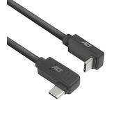 ACT Câble USB C coudé de 2 m, PD 60 W, connecteur USB C coudé, 90 degrés, gauche/droite vers le haut/bas, vitesse de données 10 Gbps, résolution vidéo 4K @ 60 Hz, câble vidéo USB