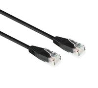 - Cordon de raccordement - RJ-45 (M) pour RJ-45 (M) - 2 m - 5.8 mm - UTP - CAT 6 - moulé - noir, RAL 9011