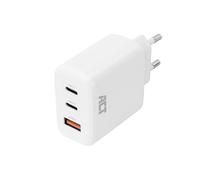 ACT Chargeur 3 Ports USB-C 65 W, Power Delivery PPS, Adaptateur GaNFast Quickcharge 4+, sans câble de Charge USB, iPhone, MacBook Air M1/M2, Dell, HP, Lenovo, Google Pixelbook, iPad, Android - AC2170