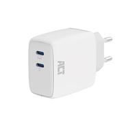 ACT Chargeur USB-C, 65 W, avec Power Delivery PPS et GaNFast, Compatible avec Android et Apple, et Les Ordinateurs Portables tels Que Dell, Blanc