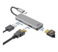 ACT Adaptateur USB C HDMI avec boîtier en Aluminium, 4k @ 30Hz Dual HDMI, Port USB 3.0 5 Gbps, pour connecter 2 moniteurs supplémentaires - AC7013