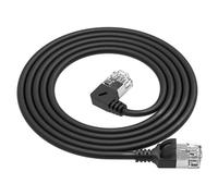 ACT - Cordon de raccordement - RJ-45 (M) à angle gauche pour RJ-45 (M) droit - 5 m - 3.8 mm - U / FTP (Paire torsadée blindée) - CAT 6a - sans halogène - noir