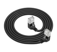 ACT - Cordon de raccordement - RJ-45 (M) incliné pour RJ-45 (M) incliné - 15 cm - 3.8 mm - U / FTP (Paire torsadée blindée) - CAT 6a - sans halogène - noir
