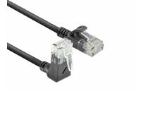 ACT DC4902 - Câble Réseau CAT6A Coudé à 90° Vers le Haut - U/UTP LSZH - LAN Fin 3,6 mm - Ethernet Flexible Avec Fiche RJ45 - Pour Centres de Données, 2 m
