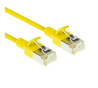 ACT DC7851 Câble réseau CAT6a U/FTP LSZH LAN fin 3,8 mm flexible sans accroc avec connecteur RJ45 pour utilisation dans les centres de données Jaune 1,5 m