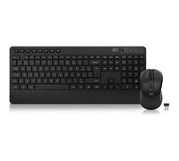 ACT - Ensemble clavier et souris - clic silencieux - full size - sans fil - 2.4 GHz - AZERTY - noir - boîte Noir G