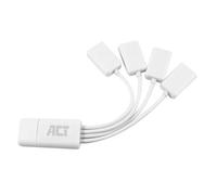 ACT Connectivity Hub USB AC6210 4 ports USB 3.2 Gen 1 Type-A 480 Mbit/s Blanc